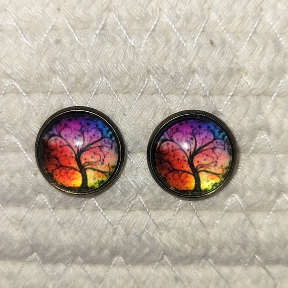 12mm Cabochon Earrings - Picture 2 of 5